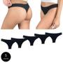 Imagem de Kit 5 Calcinhas Fio Dental Try Basics Algodão Cotton Básica Lisa Moda Lingerie