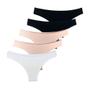 Imagem de Kit 5 Calcinhas Fio Dental Try Basics Algodão Cotton Básica Lisa Moda Lingerie