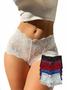 Imagem de Kit 5 Calcinhas Shortinho Shorts Renda Rendada Caleçon Calesson Tanga Sexy Forro Algodão Lingerie Confortável