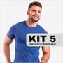 Imagem de Kit 5 Camisas De Academia Corrida Masculina Dry Fit Proteção Solar