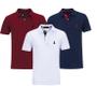 Imagem de Kit 5 Camisas Polo Original Blusa Camiseta Bordado Marca Top