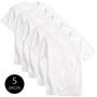 Imagem de Kit 5 Camisetas Básicas Masculina T-shirt Algodão Branca Tee