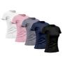 Imagem de Kit 5 Camisetas Feminina Dry Básica Lisa Proteção Solar UV Térmica Camisa Blusa