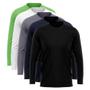Imagem de Kit 5 Camisetas Manga Longa Masculina Camisa Térmica Dry UV Proteção Solar Blusa