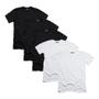 Imagem de Kit 5 Camisetas Preta Com Branca Masculina 100% Algodão