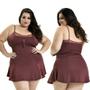 Imagem de Kit 5 Camisola Plus Size Renda Luxo Alcinha