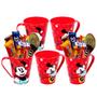 Imagem de Kit 5 Canecas para Festa da Minnie Vermelha Infantil Plasútil 360ml