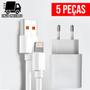 Imagem de Kit 5 Carregador Celular Turbo Tipo IP USB com Cabo Super Rapido 5.0A