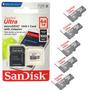 Imagem de Kit 5 Cartão De Memória Sandisk 64gb Ultra Speed Sdsqunr-064g-gn3ma