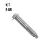 Imagem de Kit 5 Chumbadores Cba com Parafuso 5/8" X5" - C58500 - Âncora