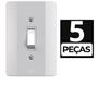 Imagem de Kit 5 Conjunto 1 Tecla Simples 10A Branco Mec-Tronic