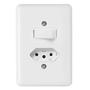 Imagem de Kit 5 Conjunto Interruptor Simples + 1 Tomada 20a Ilumi