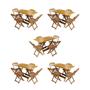 Imagem de Kit 5 Conjuntos de Mesa Dobravel com 4 Cadeiras de Madeira 120x70 para Restaurante e Bar - Mel