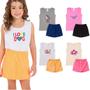 Imagem de Kit 5 Conjuntos de Roupa Infantil Menina Verão Tamanho 1 ao 10 ano