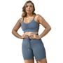 Imagem de Kit 5 Conjuntos Feminino Short e Top Cropped Com Alças Academia Fitnesss