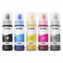 Imagem de Kit 5 Cores Tinta Epson 555 T555 Original para Ecotank L8160 L8180 L 8160 L 8180 5 Refis de 70ml