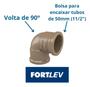 Imagem de Kit 5 Cotovelo Joelho 50mm 11/2 90 Soldável Marrom Fortlev