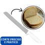 Imagem de Kit 5 Faca Para Cortar Pão Em Inox N8 de Serra Grande Ideal Torta Pão Caseiro Panificadora Cozinha