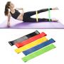 Imagem de Kit 5 Faixas Elástica de Resistência Mini Band para Treino Yoga Pilates Treino Academia Musculação