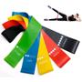 Imagem de Kit 5 Faixas Elasticas Exercicios em Casa Mini Band Extensor Academia Yoga Pilates Fitness