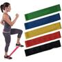 Imagem de Kit 5 Faixas Elásticas Fita Exercicio Extensor Pilates Abdominal ELASTICOS