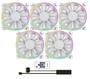 Imagem de Kit 5 Fan Cooler Argb Big Bowl Gmx-12 Dbb Wt + Controladora