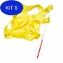 Imagem de Kit 5 Fita De Ginastica Ritmica De Apresentação Amarela