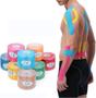 Imagem de Kit 5 fita kinesio bandagem elastica  5 metros adesiva funcional tape fisioterapia esportes atadura flexivel cores