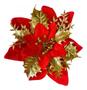 Imagem de Kit 5 Flor Pick Artificial Decoração De Natal Dourada Brilho