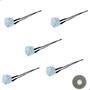 Imagem de Kit 5 Interruptor Gota Redondo Simples Branco 2 Pinos Com Cabo 10cm