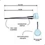 Imagem de Kit 5 Interruptor Gota Redondo Simples Branco 2 Pinos Com Cabo 10cm