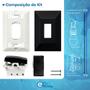 Imagem de Kit 5 Interruptor Simples 1 Tecla 10A Com Espelho Black Linha Dubai Bivolt 127v e 250v