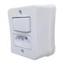 Imagem de Kit 5 Interruptor Simples 1 Tecla + Tomada 10A 2p+t Externo Com Espelho Sobrepor Branco Linha Viena 127v e 250v Bivolt