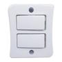 Imagem de Kit 5 Interruptor Simples 2 Teclas 10A Sobrepor Externo Branco Com Placa Espelho Linha Viena Bivolt 127v e 250v