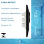 Imagem de Kit 5 Interruptor Simples 2 Teclas + Tomada 10A 2p+t Com Espelho Black Linha Dubai Bivolt 127v e 250v