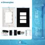 Imagem de Kit 5 Interruptor Simples 2 Teclas + Tomada 10A 2p+t Com Espelho Black Linha Dubai Bivolt 127v e 250v
