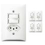 Imagem de Kit 5 Interruptor Simples 2 Teclas + Tomada 2p+t 20A Com Espelho Branco Bivolt 127v e 250v