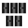 Imagem de Kit 5 Interruptores Simples 10A Carbono Preto 4x2 Soprano