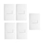 Imagem de Kit 5 Interruptores Simples 16a/250v C/Placa 4x2 Branco Fame
