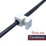 Imagem de KIT 5 Isoladores em Cerâmica Retangular com Canal e Furo Resistente a Altas Temperaturas
