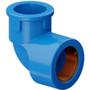 Imagem de KIt 5 Joelho 90 Graus Soldável PVC Azul Canos Tubos De Água Fria De 3/4x1/2" Polegadas 25x20mm Tigre