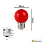 Imagem de kit 5 Lâmpada  Bolinha Colorida LED 1W E27 127V Mini Bulbo - Vermelho