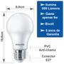 Imagem de kit 5 Lâmpada Led Philips 9w Bulbo Branco Neutro 4000K 806lm Equivale 60w Luz Neutra Residencial Bivolt