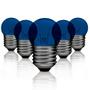 Imagem de Kit 5 Lâmpadas Decorativas Bolinha BG-35 Azul E-27 7W 127V Toplux