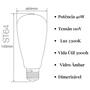 Imagem de Kit 5 Lâmpadas Filamento Carbono ST64 40W 110V E27 Dimerizável