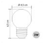 Imagem de Kit 5 Lâmpadas LED Bolinha 3W BIVOLT E27 Luz Branca Quente - Ideal para Espelhos/Camarim/Lustres