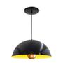 Imagem de Kit 5 Luminária Pendente Meia Lua 34cm Com Interior Amarelo Com Fiação 110/220v