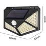 Imagem de Kit 5 Luminárias Solar de Parede 100 Led com Sensor Presença
