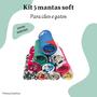 Imagem de Kit 5 Mantas Soft para Pets - Cobertor para Cães e Gatos - Estampas Sortidas