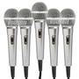 Imagem de Kit 5 Microfones Para Estúdio Igreja Caixa De Som Mxt M-1800s Com Cabos P10 3m